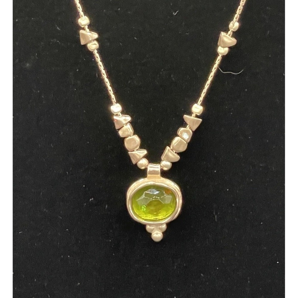 Silpada Sterling Silver Daintree Green Glass Pendant Necklace N1461 Israel